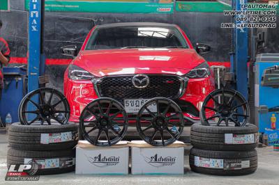 รถ - MAZDA 2 ล้อแม็ก - ADVANTI N719 FlowForming ดำด้าน สเปค - 16x7 ET35 4x100 ยาง - YOKOHAMA V552 เบอร์ - 205/55-16