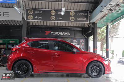 รถ - MAZDA 2 ล้อแม็ก - ADVANTI N719 FlowForming ดำด้าน สเปค - 16x7 ET35 4x100 ยาง - YOKOHAMA V552 เบอร์ - 205/55-16