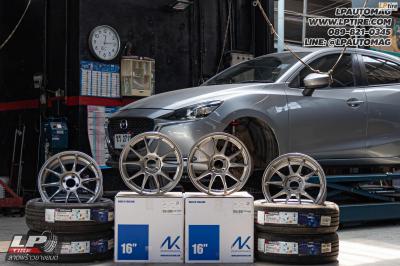 รถ - MAZDA 2 ล้อแม็ก - NK Performance NK105N (TC105n) Flowforming TS-TITAN สเปค - 16x7 ET35 4x100 ยาง - YOKOHAMA V553 เบอร์ -195/55-16 ชุดโช๊คสตรัท- PROFENDER DRIFT พร้อมสปริง