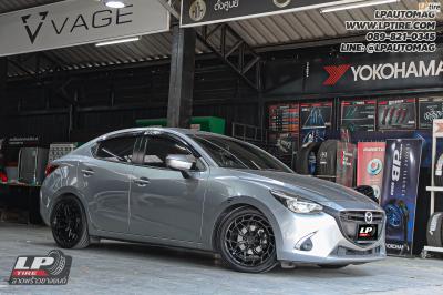 รถ - MAZDA 2 ล้อแม็ก - VAGE VF033 E FlowForming BLACK สเปค - 17x7.5 ET35 4x100 ยาง - YOKOHAMA V552 เบอร์ -215/45-17