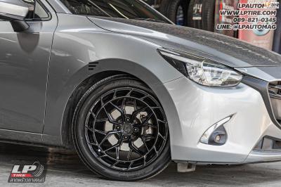รถ - MAZDA 2 ล้อแม็ก - VAGE VF033 E FlowForming BLACK สเปค - 17x7.5 ET35 4x100 ยาง - YOKOHAMA V552 เบอร์ -215/45-17