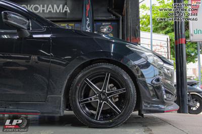 รถ - MAZDA 2 ล้อแม็ก - LENSO Jager Craft ดำมิลลิ่งก้านเงิน สเปค - 16x7 ET35 4x100 ยาง - YOKOHAMA GT AE51 เบอร์ -195/55-16