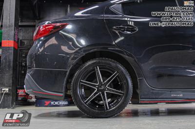 รถ - MAZDA 2 ล้อแม็ก - LENSO Jager Craft ดำมิลลิ่งก้านเงิน สเปค - 16x7 ET35 4x100 ยาง - YOKOHAMA GT AE51 เบอร์ -195/55-16