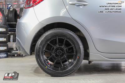 รถ - MAZDA 2 ล้อแม็ก - LENSO VENOM V1N FlowForming ดำเงา สเปค - 16x7 ET35 4x100 ยาง - YOKOHAMA ES32 เบอร์ - 195/50-16
