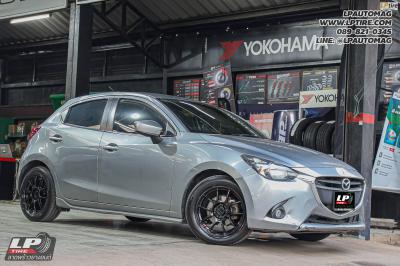 รถ - MAZDA 2 ล้อแม็ก - LENSO VENOM V1N FlowForming ดำเงา สเปค - 16x7 ET35 4x100 ยาง - YOKOHAMA ES32 เบอร์ - 195/50-16