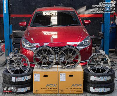 รถ - MAZDA 2 ล้อแม็ก -Auto Option AOW-105X (TC105X) EJ-TITAN สเปค - 16x7 ET36 4x100 ยาง - YOKOHAMA ES32 เบอร์ -195/55-16