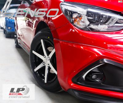 #MAZDA 2 จัดล้อแม็ก #LENSO#Jager#Craft 15x7 ET35 4x100 #ดำหน้าเงา ใช้ยางเดิมยังสวยลงตัว