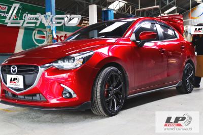 #Mazda #2  จัดล้อแท้  LENSO Jager Dyna 17x7.5 ET35 4x100 HD + พร้อมยาง ALLIANCE 030Ex MADE IN JAPAN 215/45-17  หล่อดุดันมาก สวยลงตัวแบบไม่เหมือนใคร ดุโหดไตล์ที่โดดเด่น