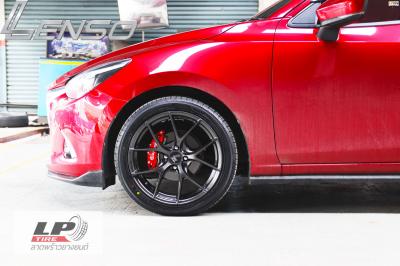 #Mazda #2  จัดล้อแท้  LENSO Jager Dyna 17x7.5 ET35 4x100 HD + พร้อมยาง ALLIANCE 030Ex MADE IN JAPAN 215/45-17  หล่อดุดันมาก สวยลงตัวแบบไม่เหมือนใคร ดุโหดไตล์ที่โดดเด่น