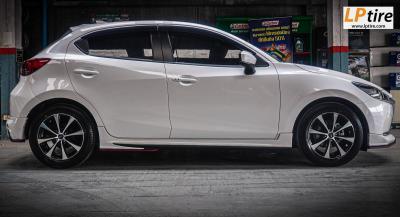 MAZDA 2 + ล้อแม็ก SSW SSW S021 16x7 สีดำหน้าเงา + ยางรถยนต์ YOKOHAMA E70 205/55-16