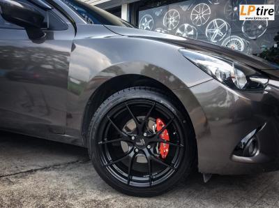 MAZDA 2 + ล้อแม็ก LENSO JAGER DYNA ขอบ 17นิ้ว สีดำด้าน + ยางรถยนต์ DEESTONE R702 205/45-17