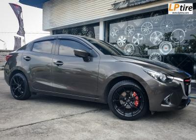 MAZDA 2 + ล้อแม็ก LENSO JAGER DYNA ขอบ 17นิ้ว สีดำด้าน + ยางรถยนต์ DEESTONE R702 205/45-17