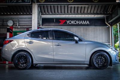 รถ - Mazda 2 DJ ล้อแม็ก - ENKEI SC48 สีดำด้าน สเปค - 15x7 4x100 ET38 รัดยาง - YOKOHAMA Alliance 030EX AL30 เบอร์ - 195/50-15