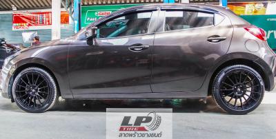 MAZDA 2 DJ จัดล้อแม็ก LENSO ProjectD RACE5 17x7.5 ET35 4x100 #ดำด้าน 