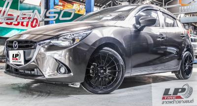 MAZDA 2 DJ จัดล้อแม็ก LENSO ProjectD RACE5 17x7.5 ET35 4x100 #ดำด้าน 