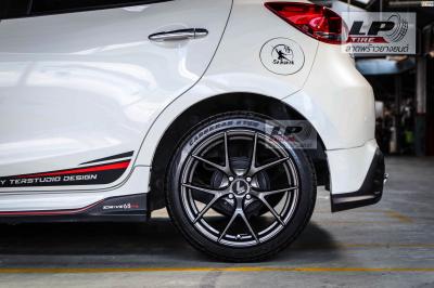 รถ - MAZDA 2 DJ ล้อแม็ก - LENSO Jager Dyna สีHD สเปค - 17x7.5 4x100 ET35  รัดยาง - DEESTONE R702 เบอร์ - 215/45-17