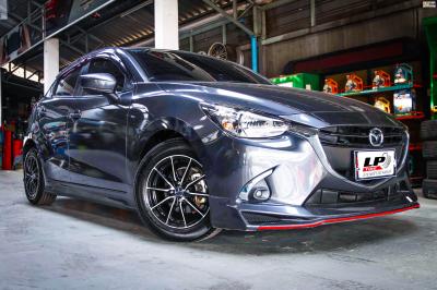 MAZDA 2 DJ จัดล้อแม็ก #ENKEI DRACO 15x6.5 ET38 4x100 #ดำหน้าเงา ใส่ยางเดิม สวยงามครับ