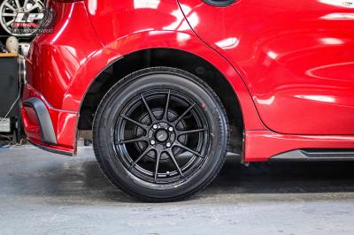 รถ - MAZDA 2 ล้อแม็ก -ADVANTI N719 ดำด้าน สเปค - 15x7 ET35 4x100 รัดยาง -YOKOHAMA ALLIANCE AL30 030Ex เบอร์ - 195/60-15