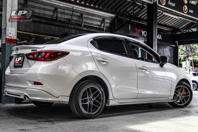 รถ -MAZDA 2 ล้อแม็ก - TORQ JGB ดำมิลลิ่งเงิน สเปค - 15x7 ET35 4x100 รัดยาง - ALLIANCE AL30 030Ex เบอร์ - 195/55-15