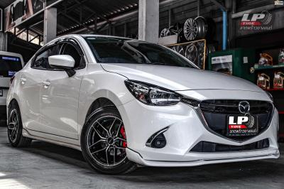 รถ -MAZDA 2 ล้อแม็ก - TORQ JGB ดำมิลลิ่งเงิน สเปค - 15x7 ET35 4x100 รัดยาง - ALLIANCE AL30 030Ex เบอร์ - 195/55-15