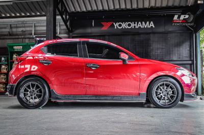 รถ - MAZDA 2 ล้อแม็ก - ADVANTI N979 เทากัน สเปค - 16x7 ET35 4x100 รัดยาง -YOKOHAMA E70 เบอร์ - 205/55-16