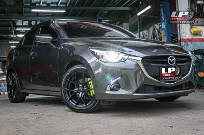 รถ - MAZDA 2 DJ ล้อแม็ก - LENSO Jager Dyna ดำด้าน สเปค - 16x7 ET35 4x100 รัดยาง - YOKOHAMA ES32 เบอร์ - 205/50-16