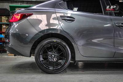 รถ - MAZDA 2 DJ ล้อแม็ก - LENSO Jager Dyna ดำด้าน สเปค - 16x7 ET35 4x100 รัดยาง - YOKOHAMA ES32 เบอร์ - 205/50-16
