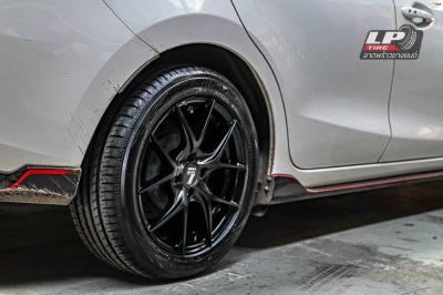 รถ - MAZDA 2 DJ ล้อแม็ก - LENSO Jager Dyna ดำด้าน สเปค - 16x7 ET35 4x100 รัดยาง - YOKOHAMA AE51 เบอร์ - 205/50-16