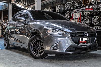 รถ - MAZDA 2 DJ ล้อแม็ก - KONIG N781ไฮเปอร์แบ็ก สเปค - 15x7 ET28 4x100 รัดยาง - ยางเดิม - น็อตล้อ LENSO