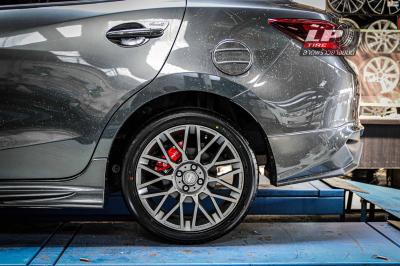 รถ - MAZDA 2 ล้อแม็ก - MOMO H486T REVENGE เทาด้าน สเปค - 17x7 ET40 4x100 รัดยาง - ALLIANCE AL30 030Ex เบอร์- 215/45-17