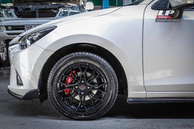 รถ - MAZDA 2 ล้อแม็ก - SSW S390 ดำด้านกลึง สเปค - 15x6.5 ET35 4x100 รัดยาง - DUNLOP LM704 เบอร์- 195/55-15
 