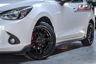 รถ - MAZDA 2 ล้อแม็ก - SSW S390 ดำด้านกลึง สเปค - 15x6.5 ET35 4x100 รัดยาง - DUNLOP LM704 เบอร์- 195/55-15