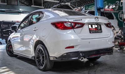 รถ - MAZDA 2 ล้อแม็ก - SSW S390 ดำด้านกลึง สเปค - 15x6.5 ET35 4x100 รัดยาง - DUNLOP LM704 เบอร์- 195/55-15
 