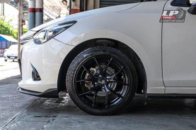 รถ - MAZDA 2 ล้อแม็ก - LENSO Jager Dyna ดำด้าน สเปค - 16x7 ET35 4x100