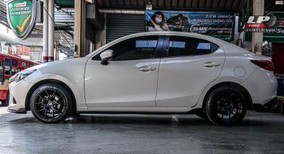 รถ - MAZDA 2 ล้อแม็ก - LENSO Jager Dyna ดำด้าน สเปค - 16x7 ET35 4x100