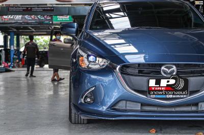 รถ -MAZDA 2 ล้อแม็ก - LENSO CLIMAX (90C) ดำด้าน ขอบ - 15x7 ET33 4x100 ยาง- ALLIANCE AL30 030Ex เบอร์ -195/60-15