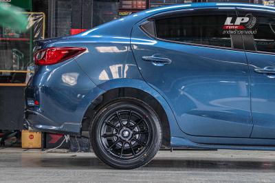 รถ -MAZDA 2 ล้อแม็ก - LENSO CLIMAX (90C) ดำด้าน ขอบ - 15x7 ET33 4x100 ยาง- ALLIANCE AL30 030Ex เบอร์ -195/60-15