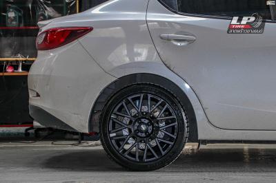 รถ - MAZDA 2 ล้อแม็ก - MOMO H486T REVENGE ดำด้าน ขอบ - 17x7 ET40 4x100 ยาง - MICHELIN PRIMACY 5 เบอร์ - 215/45-17