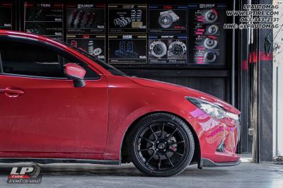 รถ -MAZDA 2 ล้อแม็ก - ADVANTI ARIA MD018 FlowForming ดำเงา สเปค - 17x7 ET38 4x100 ยาง - LENSO D-1CS เบอร์ - 205/45-17