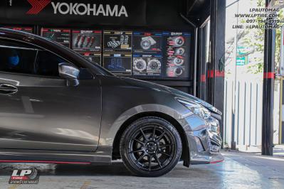 รถ - MAZDA 2 ล้อแม็ก -ENKEI SC46 ดำด้าน สเปค - 16x7 ET35 4x100 ยาง - KUMHO เบอร์ -195/50-16