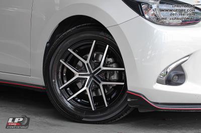 รถ -MAZDA 2 ล้อแม็ก - LENSO VIZION-ATIZAN ดำเงากลึงหน้าเงา สเปค - 15x7 ET35 4x100 ยาง - ALLIANCE AL30 030Ex เบอร์ -195/60-15