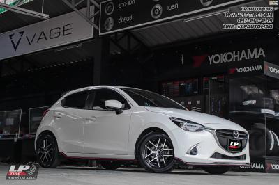 รถ -MAZDA 2 ล้อแม็ก - LENSO VIZION-ATIZAN ดำเงากลึงหน้าเงา สเปค - 15x7 ET35 4x100 ยาง - ALLIANCE AL30 030Ex เบอร์ -195/60-15