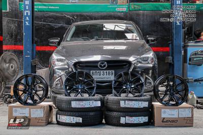 รถ -MAZDA 2 ล้อแม็ก - LENSO JAGER NOVA ดำด้าน สเปค -15x7 ET35 4x100 ยาง - ALLIANCE AL30 030Ex เบอร์ - 195/60-15