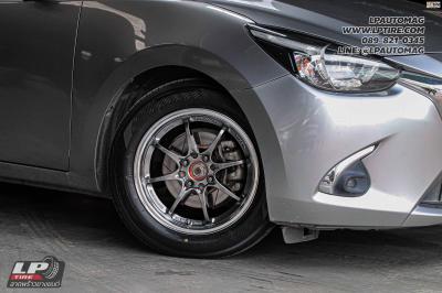 รถ - MAZDA 2 ล้อแม็ก -NK Performance NK28N Flowforming Fomular Silver สเปค - 15x7 ET35 4x100 ยาง - YOKOHAMA V552 เบอร์ - 195/60-15