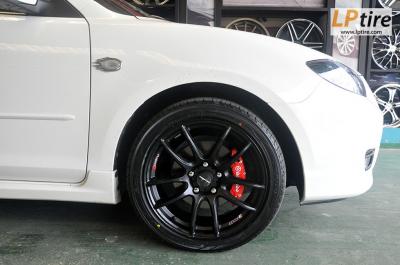 Mazda3 + ล้อแม็ก Lenso Project-D Spec E (PDE) 17นิ้ว สีดำด้าน + ยาง YOKOHAMA EARTH-1 215/45R17