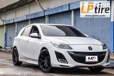 MAZDA 3 จัดล้อโปร EmotionR By LENSO FRE 17x7.5 5H114 ดำด้าน ใช้ยางเดิม