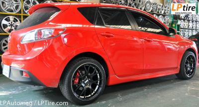 Mazda3 + ล้อแม็กลาย BBS MotorSport 18นิ้ว สีดำด้าน + ยาง YOKOHAMA A-DRIVE R1 225/40R18