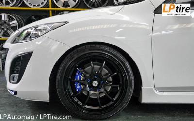 Mazda 3 + แม็กนอกลาย ADVAN RZ-DF 18นิ้ว สีดำด้าน + ยาง FALKEN ZE522 225/40-18