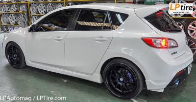 Mazda 3 + แม็กนอกลาย ADVAN RZ-DF 18นิ้ว สีดำด้าน + ยาง FALKEN ZE522 225/40-18