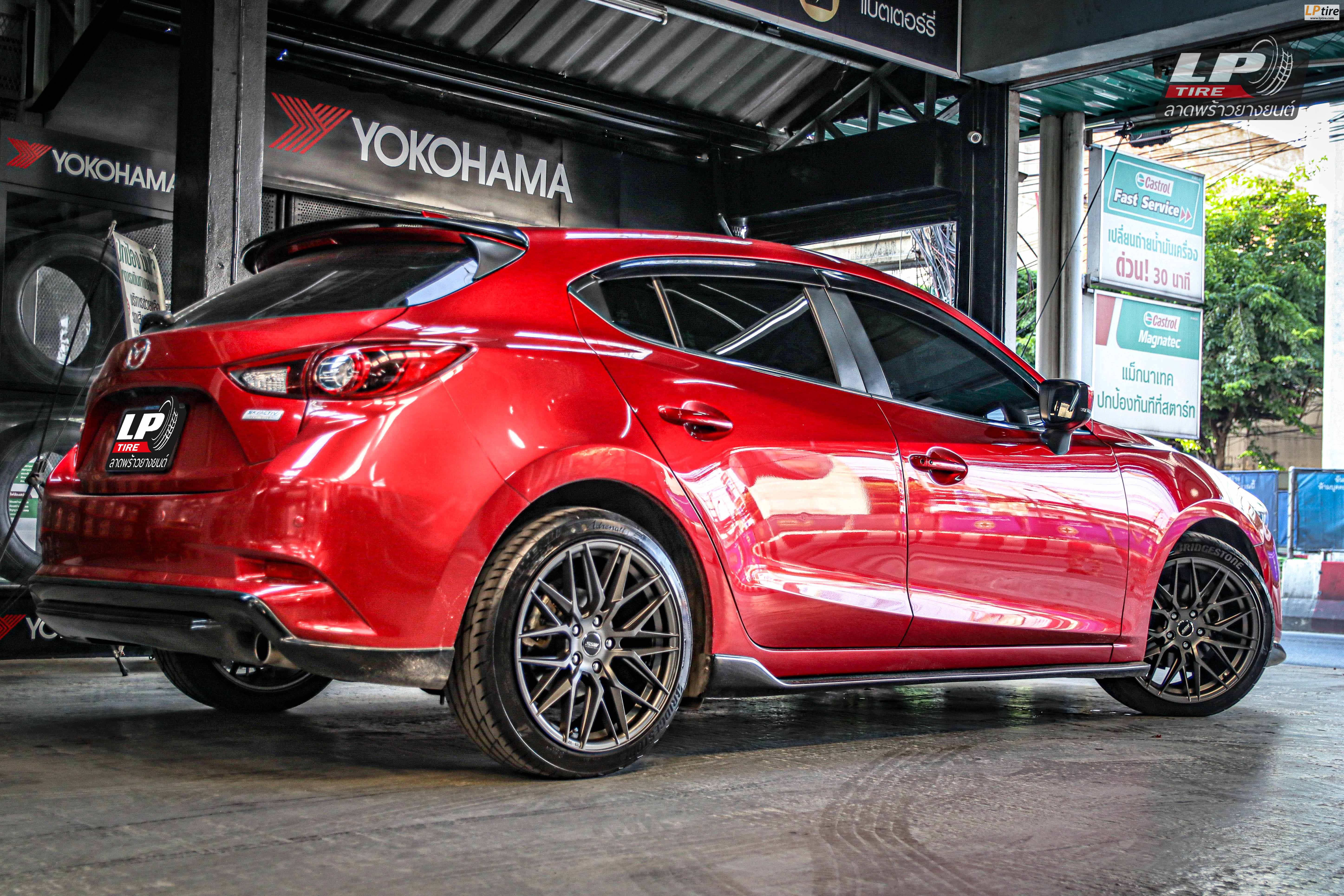 รถ - Mazda 3 ล้อแม็ก - SSW S348 สีเทาด้าน สเปค - 18x8.5 5x114.3 ET40